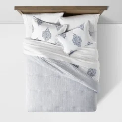 Reversible Medallion Family-Friendly Comforter & Sham Set White/Blue - Threshold™ -Household Items Sale GUEST 09637872 518f 421a b25c 46e43091aa78