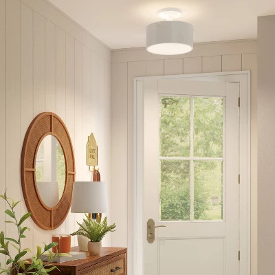 Metal Semi Flush Mount White - Threshold™ 2 Metal Semi Flush Mount White - Threshold™ - Image 2