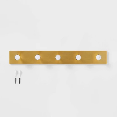 Metal And Faux Marble 5 Hooks Gold - Threshold™ 2 Metal And Faux Marble 5 Hooks Gold - Threshold™ - Image 2