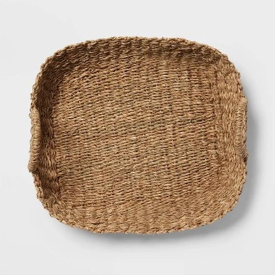Twisted Seagrass Woven Tray Basket With Handle - Threshold™ 2 Twisted Seagrass Woven Tray Basket With Handle - Threshold™ - Image 2