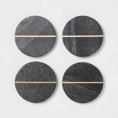 4pk Marble Coasters Gray - Threshold™ 2 4pk Marble Coasters Gray - Threshold™ - Image 2