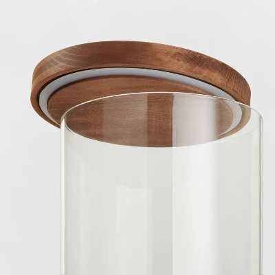 105oz Glass Storage Canister With Wood Lid - Threshold™ 2 105oz Glass Storage Canister With Wood Lid - Threshold™ - Image 2