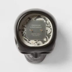 38oz XL Ceramic Skull Figural Candle Black - Threshold™ -Household Items Sale GUEST 23d8494a 3d3d 4f3b ac67 5398f4678933