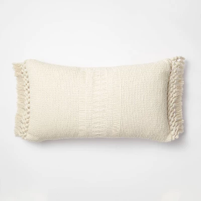 Textural Woven Throw Pillow With Trims Cream - Threshold™ Designed With Studio McGee 5 Textural Woven Throw Pillow With Trims Cream - Threshold™ Designed With Studio McGee - Image 5