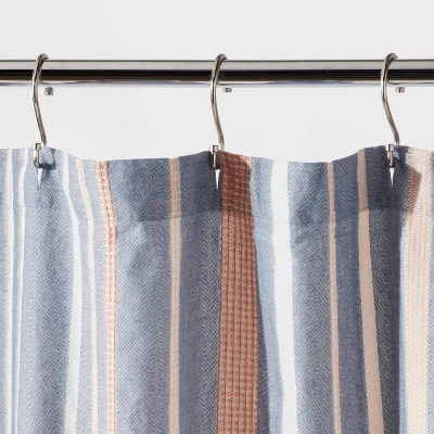 Seersucker Waffle Shower Curtain Blue - Threshold™ 2 Seersucker Waffle Shower Curtain Blue - Threshold™ - Image 2