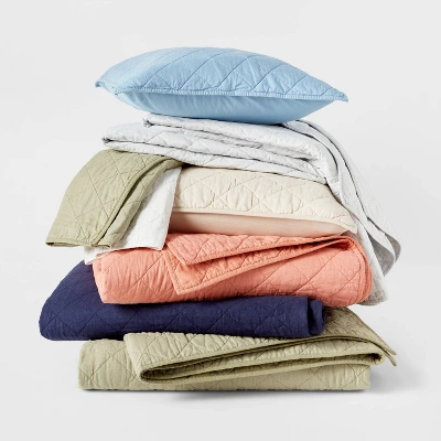 Diamond Stitch Cotton Linen Quilt Collection - Threshold™ 1 Diamond Stitch Cotton Linen Quilt Collection - Threshold™