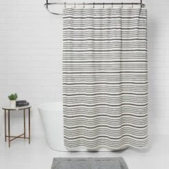 Striped Shower Curtain Black/White - Threshold™