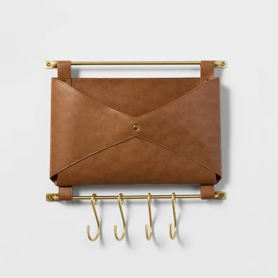 Entryway Organizer Faux Leather And Gold - Threshold™ 2 Entryway Organizer Faux Leather And Gold - Threshold™ - Image 2