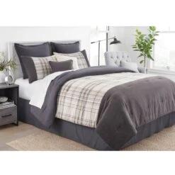 8pc Plaid With Corduroy Comforter Bedding Set Gray/Taupe - Threshold™ -Household Items Sale GUEST 4f8d88dd 871d 441f b923 14a927b0ba5f