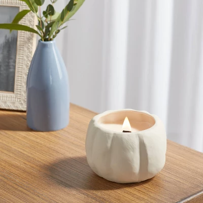 12oz Brushed Abstract Pumpkin Ceramic With Woodwick And Dustcover Honeycrisp Apple Cider Candle - Threshold™ 1 12oz Brushed Abstract Pumpkin Ceramic With Woodwick And Dustcover Honeycrisp Apple Cider Candle - Threshold™