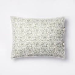 Decorative Border Cotton Slub Print Quilt Sham Light Teal Green – Threshold™ Designed With Studio McGee -Household Items Sale GUEST 56147f68 c5fe 41b3 a268 b59881d5cb20