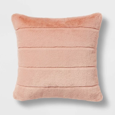 Square Faux Fur Channeled Decorative Throw Pillow - Threshold™ 4 Square Faux Fur Channeled Decorative Throw Pillow - Threshold™ - Image 4