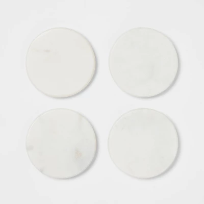 4pk Marble Coasters White - Threshold™ 2 4pk Marble Coasters White - Threshold™ - Image 2