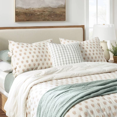 Lofty Cotton Slub Woodblock Print Floral Quilt Sham White/Mauve – Threshold™ Designed With Studio McGee 1 Lofty Cotton Slub Woodblock Print Floral Quilt Sham White/Mauve – Threshold™ Designed With Studio McGee