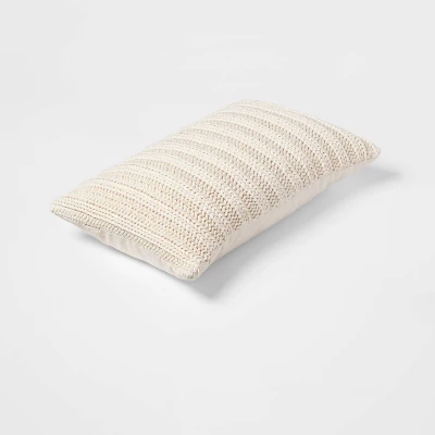 Oversized Chunky Rib Knit With Linen Reverse Throw Pillow - Threshold™ 2 Oversized Chunky Rib Knit With Linen Reverse Throw Pillow - Threshold™ - Image 2