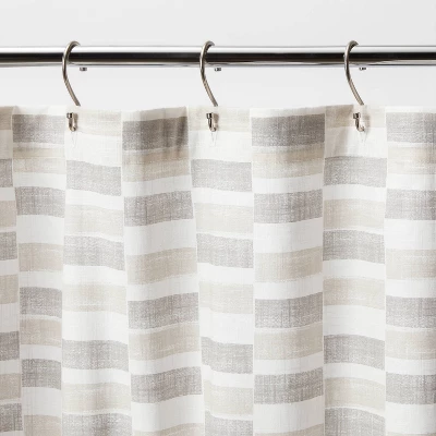 Colorblock Shower Curtain Gray - Threshold™ 2 Colorblock Shower Curtain Gray - Threshold™ - Image 2