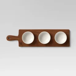 4pc Wood Cutting Board And Ceramic Bowl Set - Threshold™ -Household Items Sale GUEST 810a6167 d0c0 47d4 8be4 3bece46a54b9