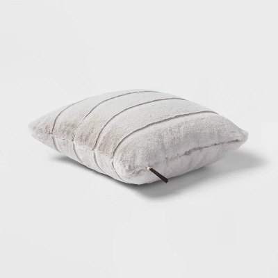 Square Faux Fur Channeled Decorative Throw Pillow - Threshold™ 2 Square Faux Fur Channeled Decorative Throw Pillow - Threshold™ - Image 2