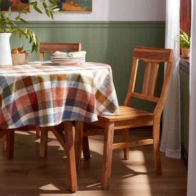 70" Round Plaid Woven Cotton Tablecloth - Threshold™ 1 70" Round Plaid Woven Cotton Tablecloth - Threshold™