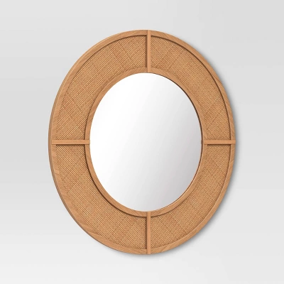 28" Caning Round Wall Mirror - Threshold™ 2 28" Caning Round Wall Mirror - Threshold™ - Image 2