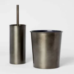 Aluminum Toilet Brush And Holder Set With Aged Metal Finish Gray - Threshold™ -Household Items Sale GUEST 8ef08b23 f6d2 4c7b 8990 b0c2c3aed888