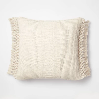 Textural Woven Throw Pillow With Trims Cream - Threshold™ Designed With Studio McGee 6 Textural Woven Throw Pillow With Trims Cream - Threshold™ Designed With Studio McGee - Image 6