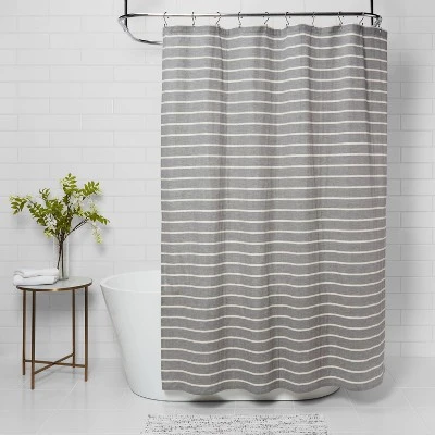 Stripe Shower Curtain Radiant Gray - Threshold™ 1 Stripe Shower Curtain Radiant Gray - Threshold™
