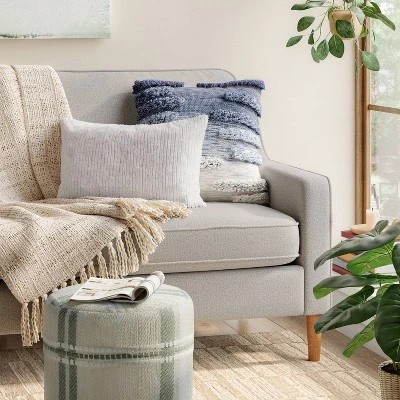 Striped Faux Fur Lumbar Throw Pillow - Threshold™ 1 Striped Faux Fur Lumbar Throw Pillow - Threshold™