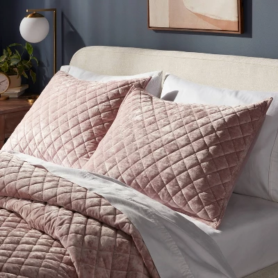 Luxe Diamond Stitch Velvet Quilt Sham - Threshold™ 1 Luxe Diamond Stitch Velvet Quilt Sham - Threshold™