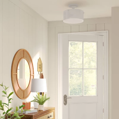 Metal Semi Flush Mount White - Threshold™ 1 Metal Semi Flush Mount White - Threshold™