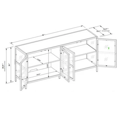 Crystal Cove Glass TV Stand For TVs Up To 59" - Threshold™ Designed With Studio McGee 6 Crystal Cove Glass TV Stand For TVs Up To 59" - Threshold™ Designed With Studio McGee - Image 6
