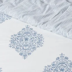 Reversible Medallion Family-Friendly Comforter & Sham Set White/Blue - Threshold™ -Household Items Sale GUEST a800d79d 0047 401f a635 26e138a4d433