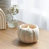 12oz Brushed Abstract Pumpkin Ceramic With Woodwick And Dustcover Acorn + Black Pine Candle - Threshold™