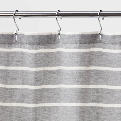 Stripe Shower Curtain Radiant Gray - Threshold™ 2 Stripe Shower Curtain Radiant Gray - Threshold™ - Image 2