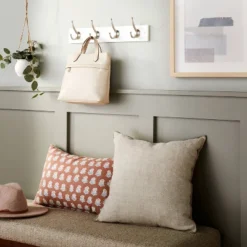 4 Hooks Rail Nickel Hooks Ivory - Threshold™