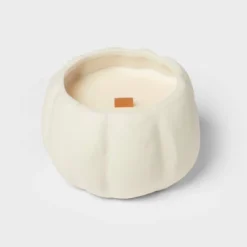 12oz Brushed Abstract Pumpkin Ceramic With Woodwick And Dustcover Warm Cider + Cinnamon Candle - Threshold™ -Household Items Sale GUEST aea22527 c4fc 4451 bba5 91e370926ceb
