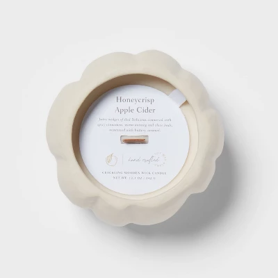 12oz Brushed Abstract Pumpkin Ceramic With Woodwick And Dustcover Honeycrisp Apple Cider Candle - Threshold™ 4 12oz Brushed Abstract Pumpkin Ceramic With Woodwick And Dustcover Honeycrisp Apple Cider Candle - Threshold™ - Image 4