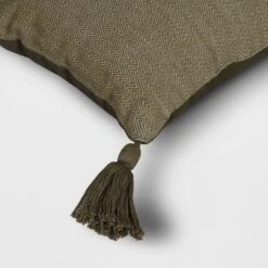 Thankful Embroidered Herringbone Lumbar Throw Pillow Dark Green - Threshold™ -Household Items Sale GUEST b7bf0284 49d7 4b59 860d b283c4906801