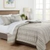 7pc Reversible Printed Stripe Comforter Bedding Set With Sheets Gray - Threshold™
