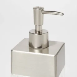 Rectangle Glass With Metal Soap/Lotion Dispenser Clear - Threshold™ -Household Items Sale GUEST c4115d51 9704 4f73 8866 341bacf57566
