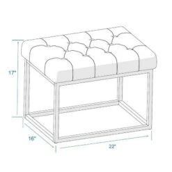 Trubeck Tufted Metal Base Ottoman Faux Leather - Threshold™ -Household Items Sale GUEST d17719f8 668a 4aa2 a474 ca4180dd0d04