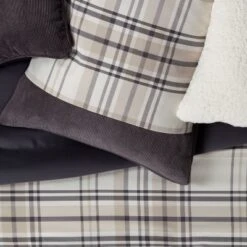8pc Plaid With Corduroy Comforter Bedding Set Gray/Taupe - Threshold™ -Household Items Sale GUEST dd62e888 3bd5 41f9 9388 eb84a69796ab