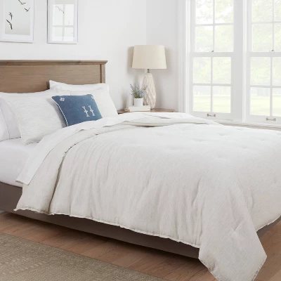 Space Dyed Cotton Linen Comforter & Sham Set - Threshold™ 1 Space Dyed Cotton Linen Comforter & Sham Set - Threshold™