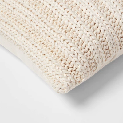 Oversized Chunky Rib Knit With Linen Reverse Throw Pillow - Threshold™ 3 Oversized Chunky Rib Knit With Linen Reverse Throw Pillow - Threshold™ - Image 3