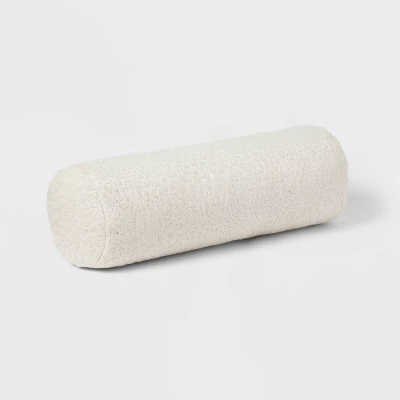 8"x22" Luxe Jacquard Cheetah Round Decorative Pillow Ivory - Threshold™ 2 8"x22" Luxe Jacquard Cheetah Round Decorative Pillow Ivory - Threshold™ - Image 2