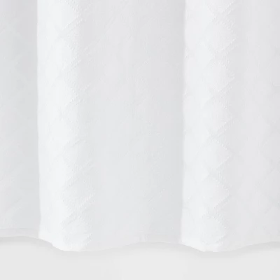 Dyed Clipped Diamond Shower Curtain White - Threshold™ 3 Dyed Clipped Diamond Shower Curtain White - Threshold™ - Image 3