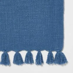 72" X 14" Cotton Textured Table Runner Blue - Threshold™ -Household Items Sale GUEST f12c233f 78f6 44f7 b258 f2c41ddd5943