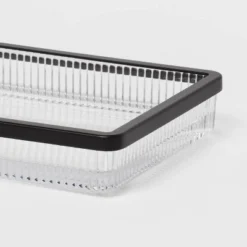 Ribbed Glass Tray Black - Threshold™ -Household Items Sale GUEST f3cddf40 8676 480a 8485 9ab9931c3b82