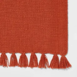 90" X 20" Cotton Textured Table Runner Dark Orange - Threshold™ -Household Items Sale GUEST fbe16b85 bebb 44dd 9307 68f673608655